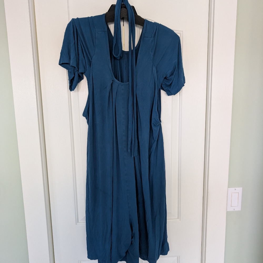 Blue Latched Mama Breastfeeding Romper